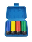 Zestaw nasadek udarowych Alu 1/2" Kolor 4szt.